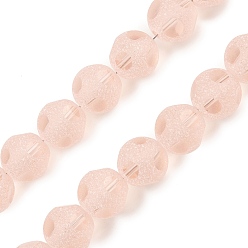Pink Матовые прозрачные стеклянные бусины, горошек круглый, розовые, 10 мм, отверстие : 1.4 мм, около 60 шт / нитка, 236.22'' (600 см)