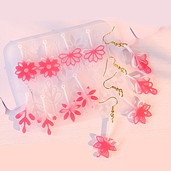 Белый Кулон силиконовые формы, формы для сережек, формы для литья гипсовой смолы, цветок, белые, 109x92x4.5 мм