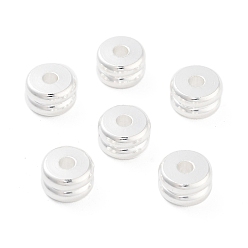 Посеребрённый Латунные бусины, без кадмия и без свинца, рондель, 925 серебро покрытием, 6.5x4 мм, отверстие : 1.8 мм