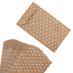 Персиковый Слойка 100мешки из крафт-бумаги, без ручек, сумки для хранения, белый узор в горошек, свадьба день рождения подарочная сумка, розовые, 15x8.3x0.02 см