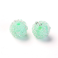 Средний Весенно-Зеленый Имитация конфетного стиля смоляные хрустальные стразы бусины, круглые, для ручек с бусинами, брелки, ювелирные изделия и ремесла, средний весенний зеленый, 10 мм, отверстие : 1.5 мм