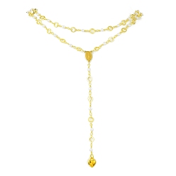 Золотой Двухслойные ожерелья из латуни и круглого стекла, овальные ожерелья с подвесками в виде Девы Марии и сердца, золотые, 18.31 дюйм (46.5 см)