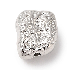 Платина Стойки обшивки латунные бусины, долговечный, без свинца и без кадмия, самородки, платина, 12x10x5 мм, отверстие : 1 мм