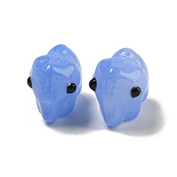 Озёрно--синий Прозрачные стеклянные бусины ручной работы, бусины ручной работы, с эмалью, слон, Плут синий, 11x9.5x14.5 мм, отверстие : 1.2~1.4 мм