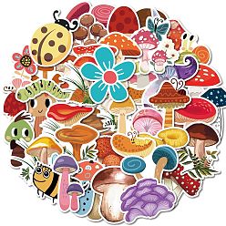 (52) Непрозрачная лаванда 50шт. pp пластиковая наклейка, самослипание, для чемодана, скейтборде, холодильник, шлем, оболочка мобильного телефона, гриб, разноцветные, 40~80 мм, 50 шт / комплект