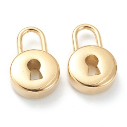 Золотой 304 подвески из нержавеющей стали, запирать, золотые, 19x12x5 мм, отверстие : 5.5x4 мм