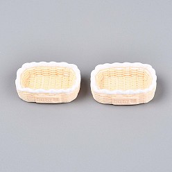 Бланшированный Миндаль Декор для корзин из ротанга из непрозрачной смолы, аксессуары для кукольного домика с микро-ландшафтом, притворяясь опорными украшениями, бланшированный миндаль, 50~50.5x33.5~34x13~15 мм