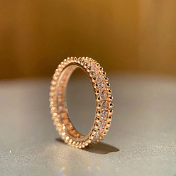 Розовое Золото Кольца из сплава для женщин, с кубического циркония, розовое золото , размер США 6 (16.5 мм)