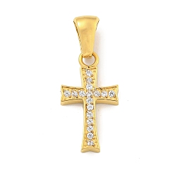 Золотой Ионное покрытие (IP) 304 подвески из циркония из нержавеющей стали, крест очарование, золотые, 18.5x10x2 мм, отверстие : 6x3 мм