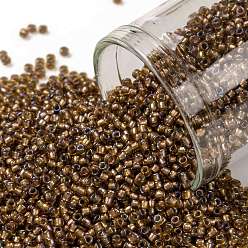 (278) Gilt Lined AB Topaz Круглые бусины toho, японский бисер, (278) золоченый аб-топаз, 15/0, 1.5 мм, отверстие : 0.7 мм, о 3000шт / бутылка, 10 г / бутылка