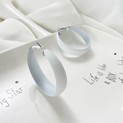 Белый Серьги-кольца из сплава, окрашенные распылением, кольцо, белые, внутренний диаметр: 40 мм