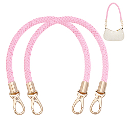 Бледно-Розовый Круглые плетеные шнуры для сумок из искусственной кожи с застежками из цинкового сплава, для аксессуаров для замены сумок, золотые, розовый жемчуг, 518 мм