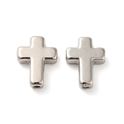 Cross CCB пластиковые шарики, серебряные, крестик, 15.5x12x4.5 мм, отверстие : 1.7 мм