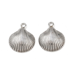 Нержавеющая Сталь Цвет 304 подвески из нержавеющей стали, шарм в форме ракушки, цвет нержавеющей стали, 21x17.5x4 мм, отверстие : 2.2 мм