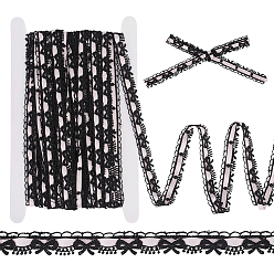 Черный 15ярдов полиэфирных лент, бантом, аксессуары для одежды, с картонной карточкой, чёрные, 5/8 дюйм (17 мм)