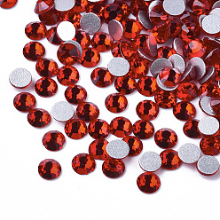 Light Siam Glass Rhinestone Flat Back Cabochons, Back Plated, Faceted, Half Round, Light Siam, SS6, 1.9~2x1mm, about 1440pcs/bag