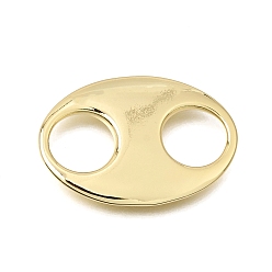 Real 18K Gold Plated Brass Connector Charms, Oval Links, Long-Lasting Plated, Cadmium Free & Lead Free, Real 18K Gold Plated, 30x21x3mm, Hole: 10mm