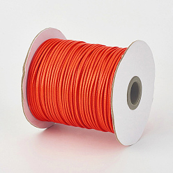 Orange Red Eco-Friendly Korean Waxed Polyester Cord, Orange Red, 1mm, about 169.51~174.98 Yards(155~160m)/Roll