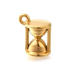 Настоящее золото 18K Ионное покрытие (ip) 304 подвески из нержавеющей стали, песочные часы-талисман, реальный 18 k позолоченный, 15.5x13x10 мм, отверстие : 2 мм
