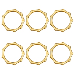Золотой 6шт. кольца для салфеток из сплава, держатель для салфеток, для настройки места, бамбук совместное, золотые, 49x9 мм