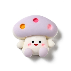 чертополох Непрозрачные кабошоны из смолы, гриб, чертополох, 23.5x25x10 мм