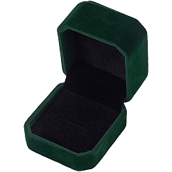 Темно-Зеленый Бархатная витрина для ювелирных изделий, темно-зеленый, 5.4x4.9x4.3 см