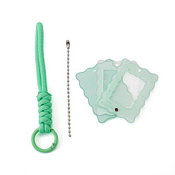 Аквамарин Брелоки-фоторамки из полиэстера и акрила, прямоугольные, платина, аквамарин, 210 мм