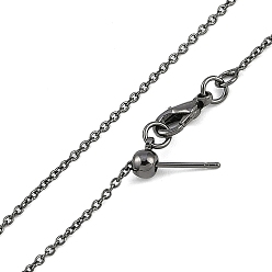 Черный Цвет Металла 1мм стойка покрытие латунный кабель цепь регулируемый слайдер ожерелья для женщин мужчин, без кадмия и без свинца, 901 застежка из нержавеющей стали, долговечный, металлический черный , 17.72 дюйм (45 см)