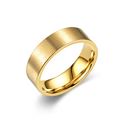 Золотой 304 из нержавеющей стали кольца палец для мужчин, золотые, размер США 7 (17.3 мм)