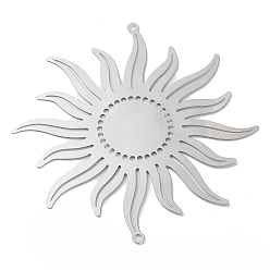 Нержавеющая Сталь Цвет Не тускнеет 201 подвески-соединители из нержавеющей стали, солнечные ссылки, гравированные металлические украшения, цвет нержавеющей стали, 84x73x0.3 мм, отверстие : 1.8 мм