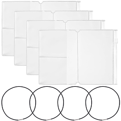 Черный 4 шт. нейлоновые эластичные веревки для блокнота путешественника, с 4шт. прямоугольных карманов для файлов из ПВХ, чёрные, 1.5 мм, внутренний диаметр: 81 мм