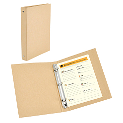 BurlyWood Paper 3-Ring Binder Cover, with Alloy Findings, for Photo Albums, Rectangle, Platinum, BurlyWood, 172x232x35mm