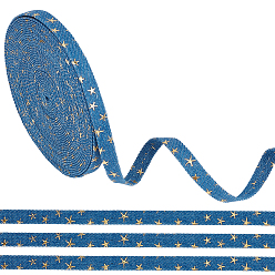 Синий 10м ленты из джинсовой ткани, звезда картины, лямка для замены ручек сумки, синие, 3/8 дюйм (10 мм)