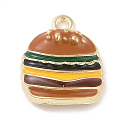 Hamberger Подвески из эмали из сплава пищевой серии, золотой свет, гамбургер, 16x13x4 мм, отверстие : 1.5 мм
