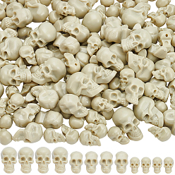 Verge D'or Pâle 150 pièces 3 styles mini crânes en résine décorations d'exposition, décoration d'Halloween, verge d'or pale, 15~24x9~14.5x11~18mm