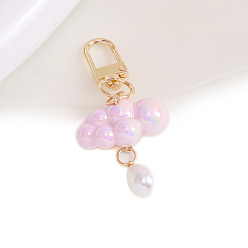 Сливовый Подвесные украшения в виде облаков из смолы, пластиковый каплевидный брелок для рюкзака украшения, слива, 35 мм