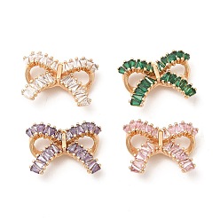 (52) Непрозрачная лаванда Латунь со стеклянными подвесками k9, золотой бант прелести, разноцветные, 14.5x20x5.5 мм, отверстие : 1.5 мм