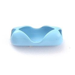 Светло-Голубой Латунные соединения шаровой цепи, Небесно-голубой, 10x3.5~4 мм, отверстие : 3 мм