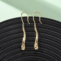 Настоящее золото 18K Серьги-подвески из латуни в форме капли, без никеля , реальный 18 k позолоченный, 42.5x5 мм