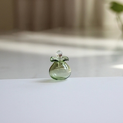 Темный Морско-зеленый Миниатюрная стеклянная бутылка, с крышкой, аксессуары для кукольного домика с микро-ландшафтом, притворяясь опорными украшениями, темно-зеленый, 22x19 мм