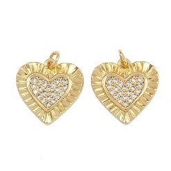 Настоящее золото 16K Латунные микро проложить кубического циркония подвески, сердце прелести, с целью перехода в кольце, реальный 16 k позолоченный, 18.5x18x3 мм, отверстие : 3.2 мм
