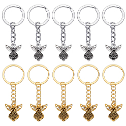 (52) Непрозрачная лаванда 60шт 3 цветной сплав брелок, с железной фурнитурой, ангел, разноцветные, 83 мм