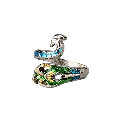 Синий Открытая манжета с павлином из сплава, петля спицами петля крючком, держатель нитенаправителя для женщин, синие