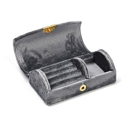 Серый Арочные бархатные коробки для хранения ювелирных изделий, дорожный портативный футляр для ювелирных изделий, для ожерелья, Кольца, серьги и подвески, серые, 10.2x5.5x3.45 см