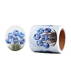 Королевский синий 120шт рулон наклеек, цветок, самоклеящиеся бумажные наклейки, для партии, декоративные подарки, королевский синий, 60x50x0.1 мм