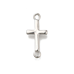Платина Подвески из латуни, крестик, без свинца и без кадмия, платина, 17.5x8x1.5 мм, отверстие : 1.6 мм