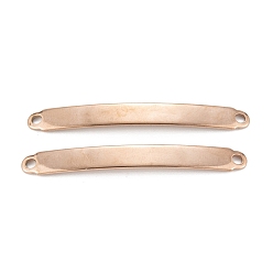 Розовое Золото Ионное покрытие (ip) 304 соединители звеньев из нержавеющей стали, изгибающийся прямоугольник, розовое золото , 45x5x1 мм, отверстие : 1.9 мм