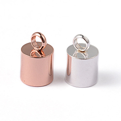 (52) Непрозрачная лаванда 304 конец нержавеющей стали шнур, Торцевые крышки, колонка, разноцветные, 11x7 мм, отверстие : 1.8 мм, внутренний диаметр: 6 мм