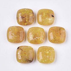 (932FM) Темно-синий аква-матовый с подкладкой Акриловые бусины, Стиль имитация драгоценных камней, квадратный, темно-золотистые, 31~31.5x31~31.5x14~14.5 мм, Отверстие : 3.5~4 мм , около 46 шт / 500 г