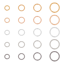 Mixed Color 400Pcs 20 Style Iron Jump Rings, Open Rings Rings, Mixed Color, 8~15x1.2~1.5mm, 20pcs/Style